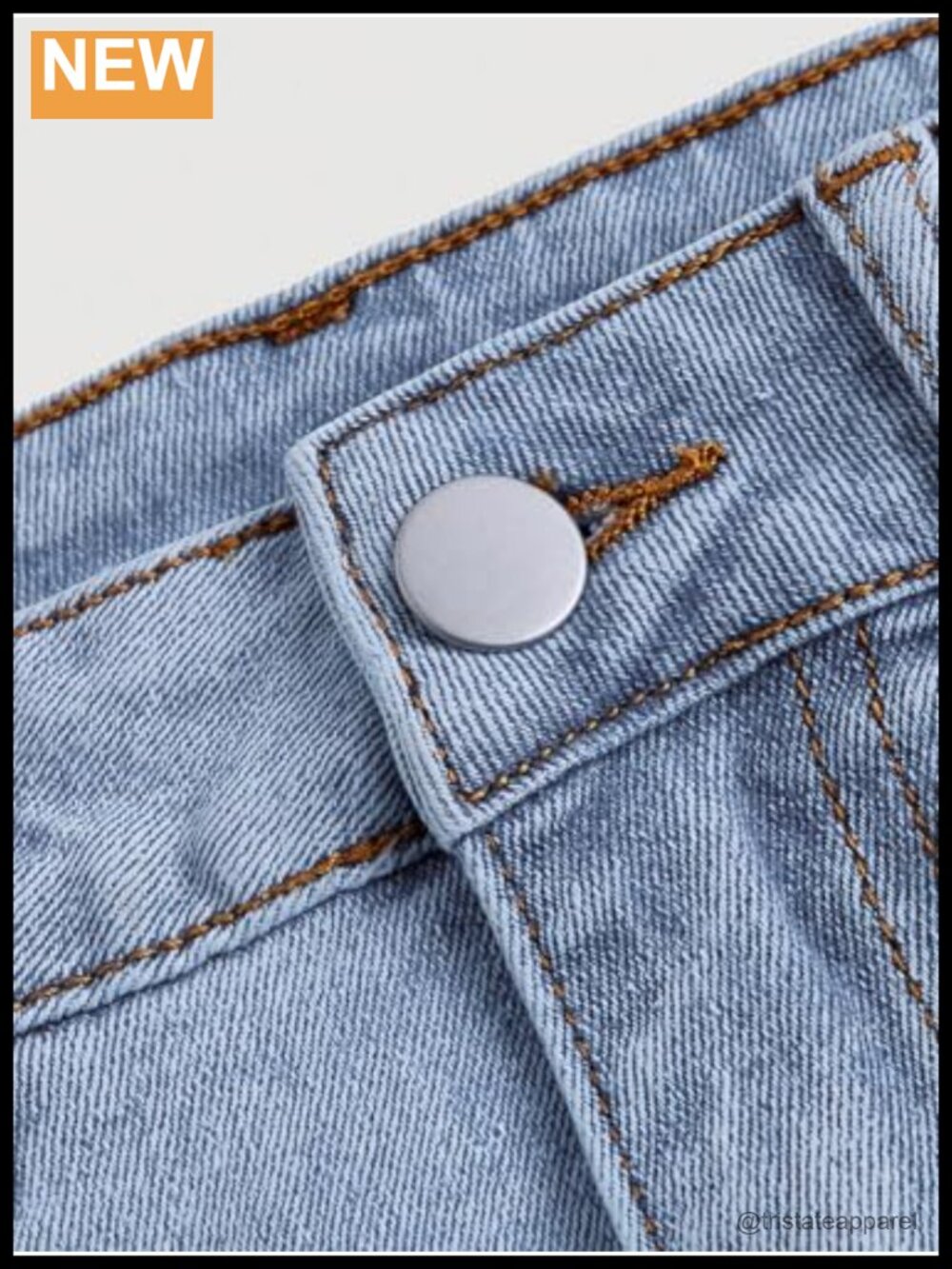 High Rise Denim Mini Skirt with Bowknot and Pockets - Picture 3 of 4